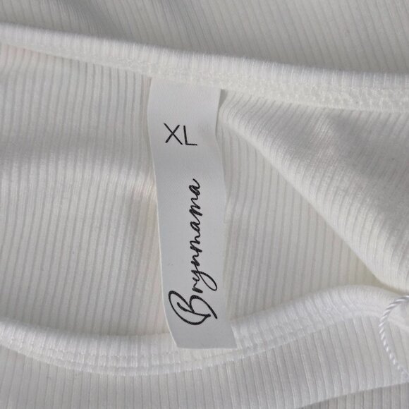 NWT | White Ribbed Knit Sleeveless Fitted Maxi Dress Bodycon | XLarge - Picture 3 of 4